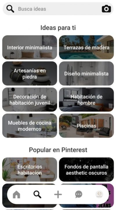 Usar Pinterest para encontrar inspiración